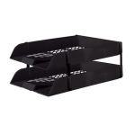 Treeline Desk Letter Tray Set 2 Tier Black