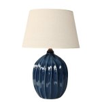 Fluted Blue Table Lamp