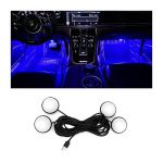 Besulen Car Interior LED Lights Automotive Ambient Neon Light Kit With USB Port Car Accessories Gifts For Men And Women 4 In 1 D