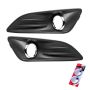 Fog Lamp Cover With Chrome Rim Set For Ford Fiesta 2013-2017 Bumper Grille