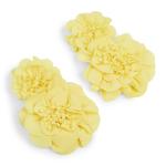 Yellow Double Flowers Stud Earrings