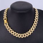 Men's 18K Gold Plated Chain Necklace With Cubic Zirconia Modern And Simple Design Cool And Stylish