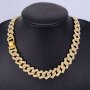 Men's 18K Gold Plated Chain Necklace With Cubic Zirconia Modern And Simple Design Cool And Stylish