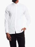 Polo Mens Easy Care Textured Long Sleeves Shirt White - White 48