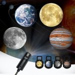 1SET LED Planet Projector USB Lamp Set For Decoration - Earth Moon Jupiter Images - Acrylic Shade Pvc Body Night Light For Bedro