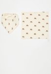 PoP Candy Printed Bib & Face Towel Set - Ecru & Brown