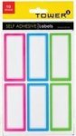 Tower Colour Border Labels 2 Sheets - 12 Labels