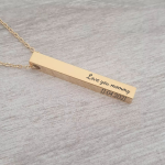Milani Personalized Bar Necklace Gold Stainless Steel Ready In 3 Days