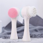 Facial Cleansing Brush Double-sided Cleaning Tool Soft Bristle Exfoliator Cleaner Brush Scrub Exfoliating Facial Brush For Face