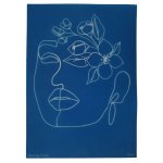 Silkscreen Stencil Face And Flower Line Art 17 X 14CM