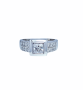 9CT White Gold Princess Cut Engagement Wedding Ring Size Q 1604367