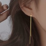 Elegant Tassel Drop Earrings Long Dangle Style Vacation Chic Fashion Jewelry Golden Earrings