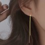 Elegant Tassel Drop Earrings Long Dangle Style Vacation Chic Fashion Jewelry Golden Earrings