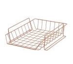 Fl A4 Wire Storage Rack With Hooks - Gold Rose