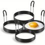 Stainless Steel Egg Cooking Rings Set: Perfectly Shape Eggs Pancakes & Omelets - Durable Kitchen Gadget For Home & Hotel Use