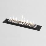 Flueless Gas Fireplace Black Stone - 800MM Black Powder Coat
