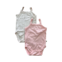1-3M 2PC Pink Floral Cotton Trap Style Bodysuits - Woolworths