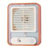 Rechargeable Table MINI Air/c Transparent Mist Spray Fan W/ Rgb Light -st - Orange