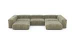 U-shape Sofa - Cord Velours - Khaki - 377CM X 220CM