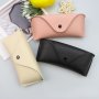 Portable Leather Glasses Case Durable Soft Sunglasses Pouch Slim Case For Women Unisex Eyeglass Case