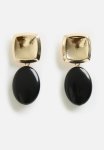 Emma Oval Disk Earring - Gold black