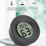 1PC Round Electronic Temperature And Humidity Meter Reptile Electronic Temperature And Humidity Meter Acrylic Box Climbing Box T