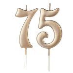 75TH & 57TH Number Birthday Candles For Cake Topper Number 75 57 Glitter Premium Candle Party Anniversary Celebration Decoration