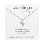 Necklace Sterling Silver Africa With Heart On Silk