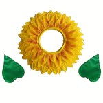 Sunflower Costume Set – 3 Piece Headdress Gloves & Face Frame