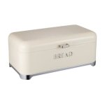Deluxe Cream Bread Bin With Silver Base And 3-PIECE Canister CH889