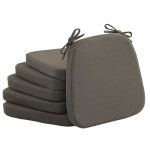 Nobildonna Dining Chair Cushions Set Of 6-2" Thick High-density Foam Chair Pads With Ties And Non-slip Bottom Removable Washable