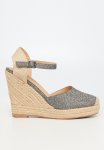 HOOKED3 Espadrille Wedge Heel - Pewter