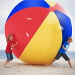Giant Inflatable Beach Ball - 1 Piece Fun Inflatable Soccer Style Ball For Beach Party Decorations Pvc Material Beach Ball For A