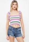Striped Knit Blouse - Lilac
