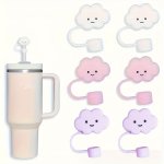 1PC Could Shaped 10MM Straw Topper Durable And Sustainable Food Grade Silicone Straw Cover For Stanley Cups