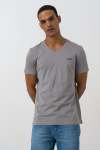 Branded V-neck T-Shirt - XL Dark Grey