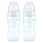 Nuk First Choice Temperature Control Bottle 6-18M 300ML Twin Pack Blue Boat