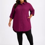 Shirt Dress In Burgundy - 60 Burgandy