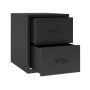 Steel Desk Organizer 2 Drawer Desktop Storage Cabinet - Black