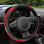 1 Pack Steering Wheel Cover Carbon Fiber Pu Leather Anti-slip Steering Wheel Protector Universal 15 Inch Car Interior Accessorie