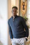 Quarter-zip Knit In Navy - M