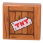 Parts Tile 2 X 2 With Groove With 'tnt' On Wood Grain Pattern 3068BPB0975