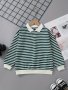 Striped Lapel Top For Kids Boys - Keep Your Little One Warm And Trendy