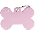 Myfamily Large Bone Pet Id Tag - Aluminium Pink Waggs Online Pet Shop