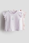 3 Pack Cotton Tops - Light Purple Floral