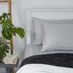 400 Thread Count Sateen Egyptian Cotton Two Line Satin Stitch DUVET COVER SET - Silver - Queen 230 X 200CM