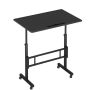 80 40CM Adjustable Standing Computer Desk With Wheels - Black
