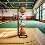 1PC Ball Storage Rack Enlarged Base For Greater Stability And Safety Basketball Display Rack Portable Ball Holder Suitable For B