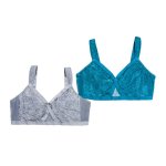 Playtex Plus Size 2 Pack Cyh Classic Lace Range - Green&grey
