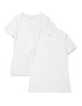Amazon Essentials Women's Regular-fit Short-sleeve T-Shirt Crewneck And V-neck Options Pack Of 2 White XL